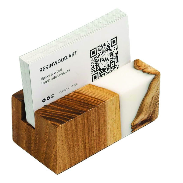 Wood and Epoxy Resin Business Card Holder